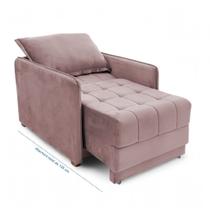 Poltrona Cama Reclinável Retrátil Viena Veludo Rose - Loja Sheep Poltrona Cama Reclinável Retrátil Viena Veludo Rose - Loja Sheep
