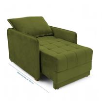 Poltrona Cama Reclinável Retrátil Viena Veludo Verde Musgo Poltrona Cama Reclinável Retrátil Viena Veludo Verde Musgo