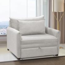 Poltrona Cama Retrátil Solteiro com Rodízio Cloe Bouclê Cinza Claro E03 - D'Rossi Poltrona Cama Retrátil Solteiro com Rodízio Cloe Bouclê Cinza Claro E03 - D'Rossi