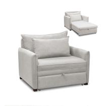 Poltrona Cama Retrátil Solteiro Com Rodízio Cloe Bouclê E03 - D'rossi Cinza Claro Poltrona Cama Retrátil Solteiro Com Rodízio Cloe Bouclê E03 - D'rossi Cinza Claro