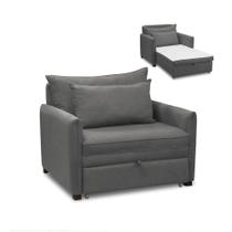 Poltrona Cama Retrátil Solteiro Com Rodízio Cloe Bouclê E03 - D'rossi Cinza Escuro Poltrona Cama Retrátil Solteiro Com Rodízio Cloe Bouclê E03 - D'rossi Cinza Escuro