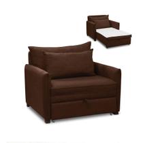 Poltrona Cama Retrátil Solteiro Com Rodízio Cloe Bouclê E03 - D'rossi Marrom Poltrona Cama Retrátil Solteiro Com Rodízio Cloe Bouclê E03 - D'rossi Marrom