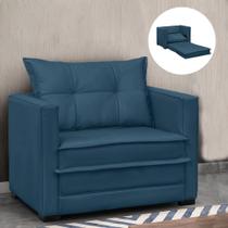 Poltrona Cama Retrátil Solteiro Milenni Veludo Azul Marinho B03 - D'rossi Poltrona Cama Retrátil Solteiro Milenni Veludo Azul Marinho B03 - D'rossi