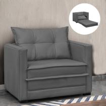 Poltrona Cama Retrátil Solteiro Milenni Veludo Chumbo B03 - D'rossi Poltrona Cama Retrátil Solteiro Milenni Veludo Chumbo B03 - D'rossi