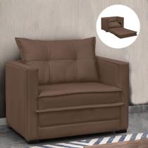 Poltrona Cama Retrátil Solteiro Milenni Veludo Marrom B03 - D'rossi Poltrona Cama Retrátil Solteiro Milenni Veludo Marrom B03 - D'rossi