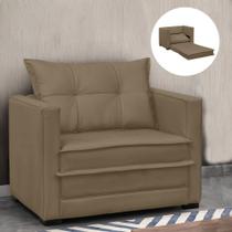 Poltrona Cama Retrátil Solteiro Milenni Veludo Marrom Rato B03 - D'rossi Poltrona Cama Retrátil Solteiro Milenni Veludo Marrom Rato B03 - D'rossi