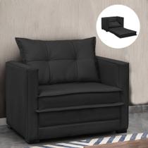 Poltrona Cama Retrátil Solteiro Milenni Veludo Preto B03 - D'rossi Poltrona Cama Retrátil Solteiro Milenni Veludo Preto B03 - D'rossi