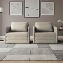 Poltrona Cama Sala Retratil Compacta Kit 2 Dália Fixa Veludo K01 - D Rossi