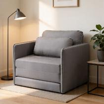 Poltrona Cama Solteiro Retrátil 1 Lugar 102cm Zora K01 Linho Soft Grafite - Lyam Decor Poltrona Cama Solteiro Retrátil 1 Lugar 102cm Zora K01 Linho Soft Grafite - Lyam Decor