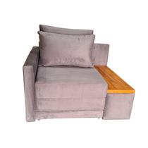 Poltrona Cama Tampo Lateral Direito Tecido Suede 1 lugar Medida 100cm - 4R Estofados