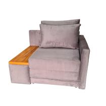 Poltrona Cama Tampo Lateral Esquerdo Tecido Suede 1 lugar Medida 100cm - 4R Estofados
