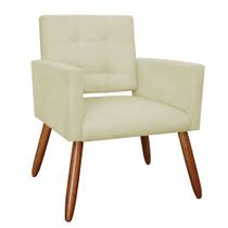 Poltrona Camila Pés Palito Suede Bege - Vallisa Decor Poltrona Camila Pés Palito Suede Bege - Vallisa Decor