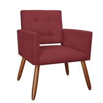 Poltrona Camila Pés Palito Suede Bordo - Vallisa Decor Poltrona Camila Pés Palito Suede Bordo - Vallisa Decor