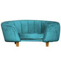 Poltrona Caminha Pet Lady - Veludo Azul Tuquesa
