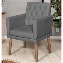 Poltrona Capitone material sintético para Sala de Espera Decorativa Cadeira Estofada Resistente Escritório Recepção Manicure