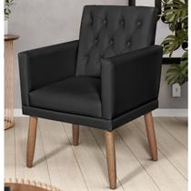 Poltrona Capitone material sintético para Sala de Espera Decorativa Cadeira Estofada Resistente Escritório Recepção Manicure