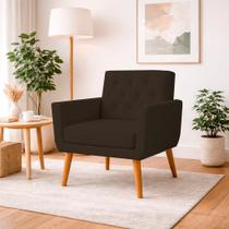 Poltrona Capitonê Sala Escritório Consultório Safira Veludo Marrom Poltrona Capitonê Sala Escritório Consultório Safira Veludo Marrom