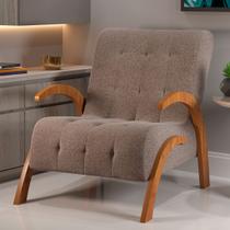 Poltrona Cecilia Mel/Linho Kaki - Viero Móveis