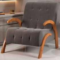 Poltrona Cecilia Mel/Veludo Grafite - Viero Móveis