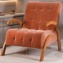 Poltrona Cecilia Mel/Veludo Terracota - Viero Móveis