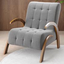 Poltrona Cecilia Seda/Cinza - Viero Móveis Poltrona Cecilia Seda/Cinza - Viero Móveis