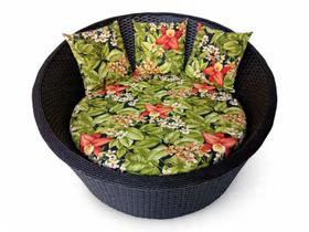 Poltrona Chaise 1.55 em Alumínio Fibra Tabaco Almofada Saquarema Verde Para Área Externa Jardim Varanda