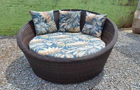 Poltrona Chaise Fibra Argila Tecido Palmares Petróleo