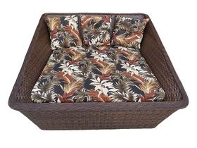 Poltrona Chaise Fibra Sintética Quadrada Almofada Rivieira Marron Poltrona Chaise Fibra Sintética Quadrada Almofada Rivieira Marron