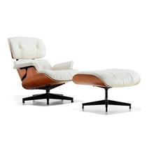 Poltrona Charles Eames Com Puff - Cor Branca
