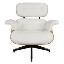 Poltrona Charles Eames com Puff em Couro Natural Poltrona Charles Eames com Puff em Couro Natural