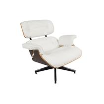 Poltrona Charles Eames Couro Natural - Branca