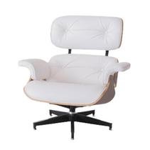 Poltrona Charles Eames Freijó Estofada Branca Pés Alumínio - 69159