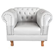 Poltrona Chesterfield Capitonê Duque Corano Branco Decoração, Recepção, Salas de Tv e Estar