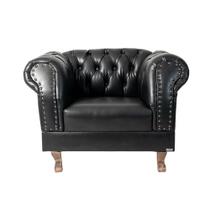 Poltrona Chesterfield Capitonê Duque Corano Preto Decoração, Recepção, Salas de Tv e Estar