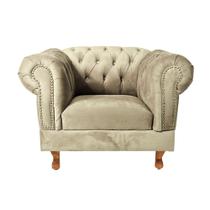 Poltrona Chesterfield Capitonê Duque Suede Bege Decoração, Recepção, Salas de Tv e Estar Poltrona Chesterfield Capitonê Duque Suede Bege Decoração, Recepção, Salas de Tv e Estar
