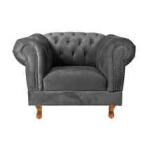Poltrona Chesterfield Capitonê Duque Suede Cinza Chumbo Decoração, Recepção, Salas de Tv e Estar Poltrona Chesterfield Capitonê Duque Suede Cinza Chumbo Decoração, Recepção, Salas de Tv e Estar