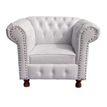 Poltrona Chesterfield Capitonê Luis XV Corano Branco Decoração, Recepção, Salas de Tv e Estar