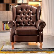 Poltrona Chesterfield Decoração Retrô Vintage Marrom Café
