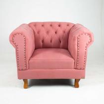 Poltrona Chesterfield Duque Para Sala, Tv, Estar, Recepção , Decoração - Suede Rosa Poltrona Chesterfield Duque Para Sala, Tv, Estar, Recepção , Decoração - Suede Rosa