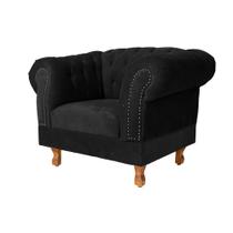 Poltrona Chesterfield Duque Suede Preto Para Sala, Tv, Estar, Recepção , decoração Poltrona Chesterfield Duque Suede Preto Para Sala, Tv, Estar, Recepção , decoração