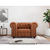 Poltrona Chesterfield Jared material sintético Yescasa Marrom Facto Modena Poltrona Chesterfield Jared material sintético Yescasa Marrom Facto Modena