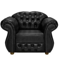 Poltrona Chesterfield Merlo - Corano Preto / Decoração , Sala estar, tv, recepção, barbearia