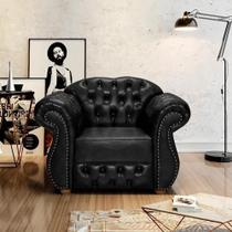 Poltrona Chesterfield Merlo Corano Preto / Decoracao , Sala estar, tv, recepção, barbearia