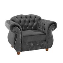 Poltrona Chesterfield Merlo Suede Cinza / Decoracao , Sala estar, tv, recepção, barbearia Poltrona Chesterfield Merlo Suede Cinza / Decoracao , Sala estar, tv, recepção, barbearia