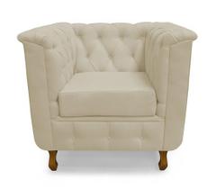 Poltrona Chesterfield Retro Capitonê Suede Bege - Casa & Estofados Poltrona Chesterfield Retro Capitonê Suede Bege - Casa & Estofados