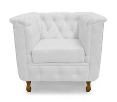 Poltrona Chesterfield Retro Capitonê Suede Branco - Casa & Estofados Poltrona Chesterfield Retro Capitonê Suede Branco - Casa & Estofados