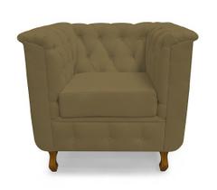 Poltrona Chesterfield Retro Capitonê Suede Cappuccino - Casa & Estofados