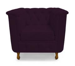 Poltrona Chesterfield Retro Capitonê Veludo Roxo - Casa & Estofados