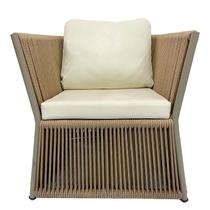 Poltrona Cinerária aluminio e corda náutica jardim sala