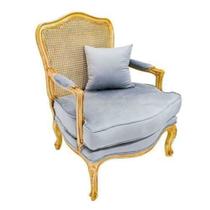 Poltrona Classico Europeu Assento Tecido Cintilante Encosto